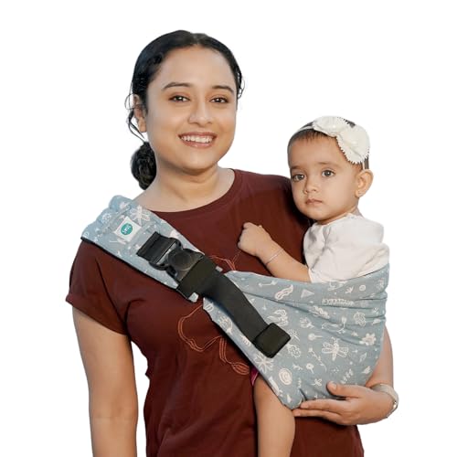 Image of Soulslings Imbu Buckle Hip Sling Baby Carrier -100% Cotton - Frost | Baby Toddler Carrier | Baby Sling Carrier | Lightweight Sling Baby Carrier for Babies & Toddlers | Adjustable for 6 - 30 Months (Upto 20kg)