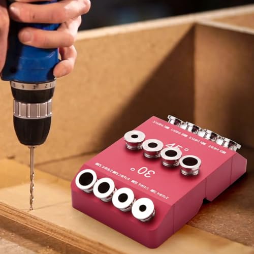 Gurtt 30/45/90° Winkelbohrschablone zum Bohren von schrägen und geraden Löchern für Kabelgeländer, Treppengeländer und Heimwerkerprojekte