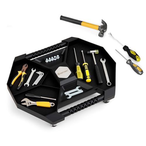 COSTWAY Rullbräda, verkstad, monteringsrullbräda med 5 fack, mobil verktygshylla med 4 universalhjul, mekanisk Creeper kan belastas upp till 14 kg, bärbar lättviktig verktygsorganisatör för garage