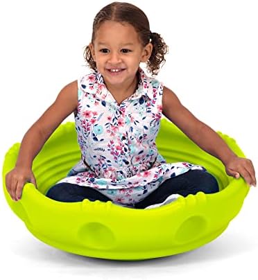 Simplay3 Two Sided Rock Around Wobble Disk and Climbing Dome for Toddlers and Kids - Rocking and Climbing - Indoor/Outdoor - Yellow/Green, Made in USA (1 Pack) — view 5