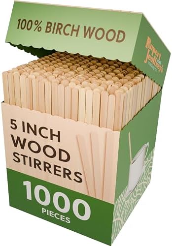 [1,000 Count] Birch Wood Stir Sticks for Coffee Bar, Wooden Stir Sticks for Coffee 5.5 Inch Length (Natural) image 3