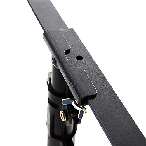 Malouf Hook-On Metal Bed Rails With Center Bar And Adjustable Height Support Foot, Queen, Black #TOP3