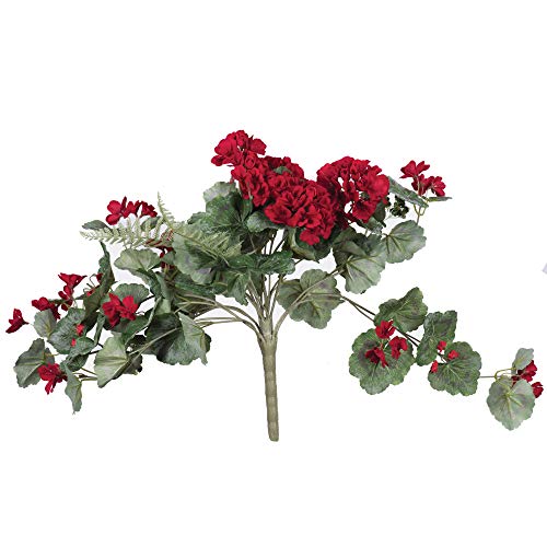 Vickerman Everyday Artificial Red Geranium Hanging Bush 22