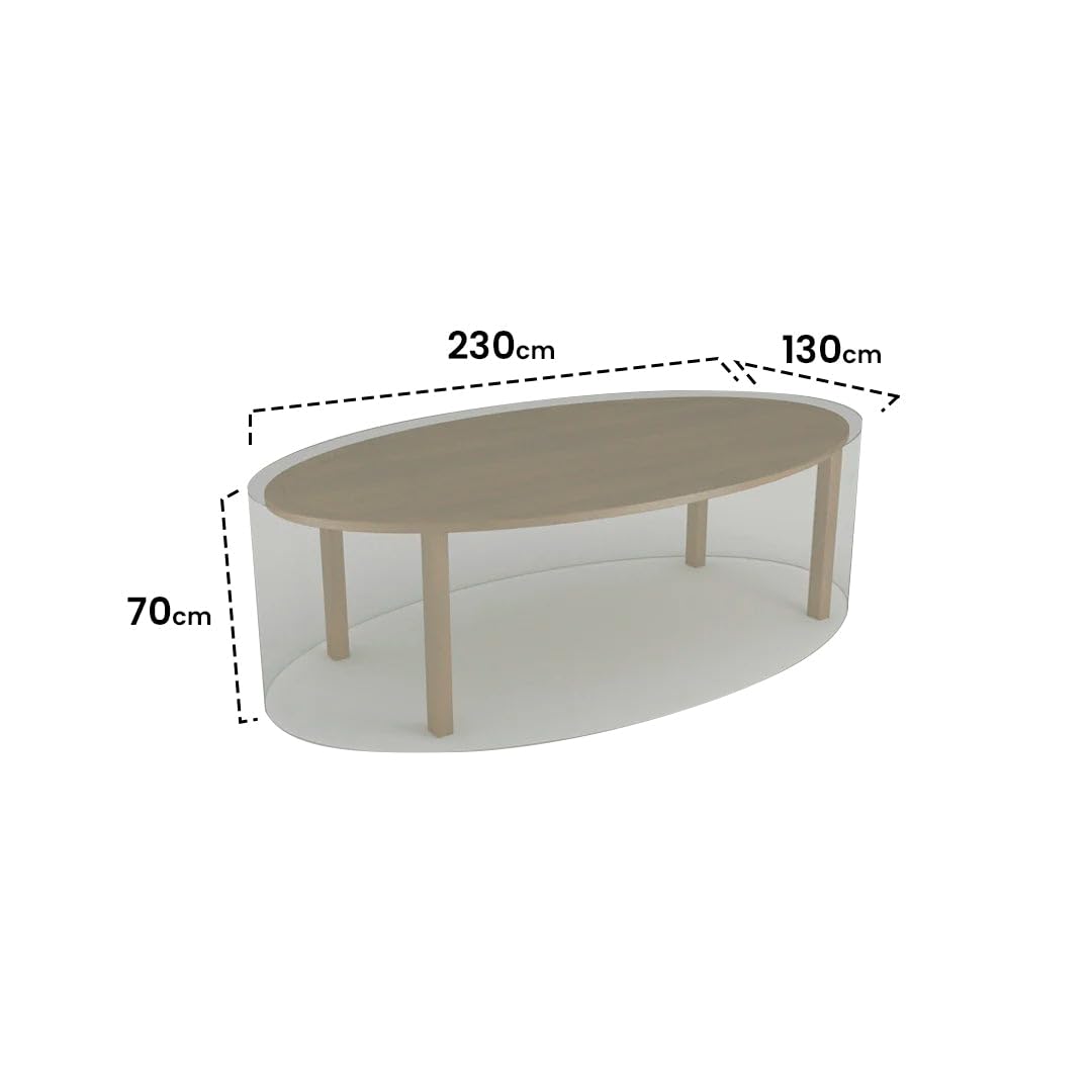 Nortene | Funda Protectora Mesa Ovalada Exterior | Impermeable | Anti-UV | 230x130x70 cm