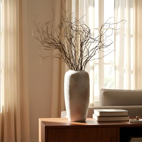 Image of Norme 6 Pcs 47.2 Inch Lifelike Curly Willow Branches for Vases Artificial Decorative Dried Twigs Tall Plastic Vine Bendable Stick for DIY Plant Crafts Farmhouse Wedding Indoor Home Hotel Decor(Brown)