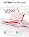 iWALK 10000mAh Slim Portable Charger, 30W PD Fast Charging Power Bank with Built-in Retractable USB-C Cable for iPhone 16/15 Series, Samsung Galaxy 25/24,Google Pixel,MacBook Air,Pink