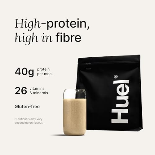 Huel Black Edition High Protein Complete Meal Replacement, 17 Meals, Banana Flavour, 40g of Protein Per Serving, Ready Meals, Vegan Protein Powder, Gluten-Free, Non-GMO