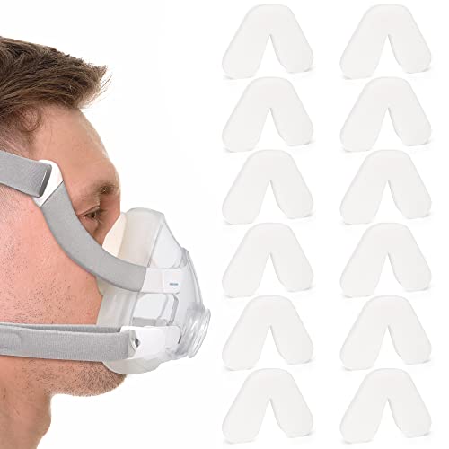 CPAP Nasal Pads Supplies for Full Face Mask, Nose Pads Fits Most Full Face Mask, Comfort Pad for Most Mask, Nose Protector - 12Packs