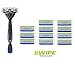 [DISCONTINUED] SWIPE Premium Men's 3-Blade Razor Kit (Flex Head Handle + 12 Refills)