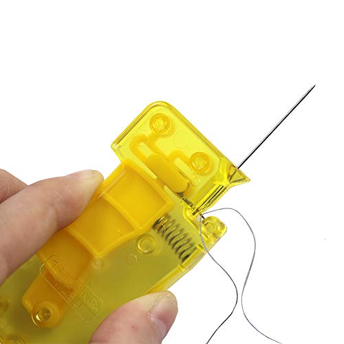 Automatic Needle Threader, with 2 Pcs Plastic Needle Threader Easy Needle Threader Tool Sewing Accessories
