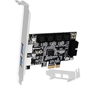 FebSmart 1X 19Pin USB 3.0 Header and 2X USB-A Ports PCIE USB 3.0 5Gbps Expansion Card for Windows and Linux Desktop PCs, Built in Self-Powered Technology, No Need Additional Power Supply (FS-HA-Pro)