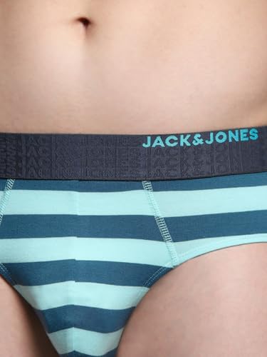 Image of JACK & JONES Men's Cotton Blend Classic Striped Briefs