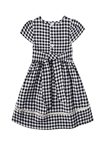 Image of HILEELANG Toddler Little Girl Summer Dress Sleeveless Cotton Casual Flower Shirt Playwear Jumper Skirt Sundress