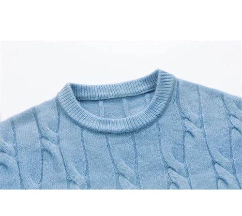 Men's Gradient Knit Sweater Chunky Twist Pullover Crew Neck Loose Fit Warm Fall Winter Casual Outfit4