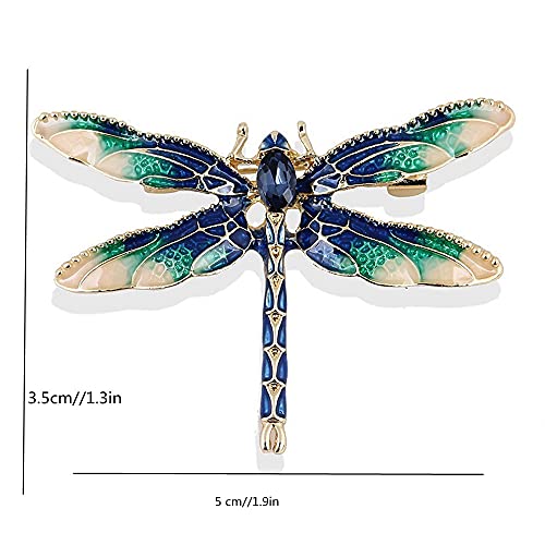 Lovely Blue Dragonfly Brooch Pin for Men Women Enamel Insect Pin Lapel Pin Large Safety Pin