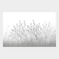 SIGNWIN Framed Canvas Wall Art Black and White Flower Canvas Prints Home Artwork Decoration for Living Room,Bedroom - 16