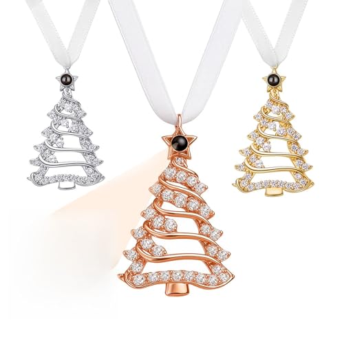 Custom Projection Photo Ornaments, Personalized Memorial Ornaments with Picture Inside, Christmas Hanging Decor for Family Xmas Party, Christmas Tree Projection Pendant 2025