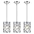 Modern Crystal Pendant Light Fixture 3-Pack Chrome Finish Hanging Lighting Crystal Chandelier for Kitchen Island