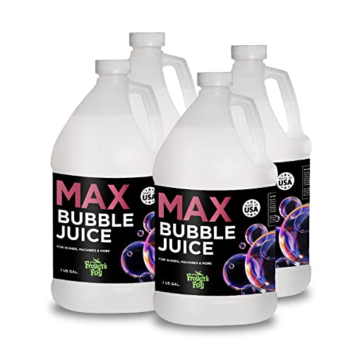 Froggys Fog - 4 Gal - MAX Bubble Juice Fluid - 10x The Bubbles from Standard Machines
