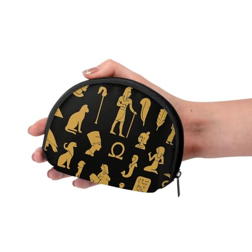 Portable Coin Purse Cultural Egypt Pattern Mini Zippered Money Pouch Card Holder3