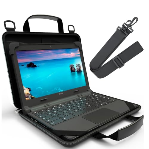 [UZBL] 13-14 Inch Always-on Chromebook Protective Hard Case with Adjustable Shoulder Strap and Carrying Handles