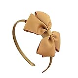 Lovefairy Girl's Fashion Pure Color Bowknot Headband Multicolor Optional for Travel Photography Daily Life (Light Coffee)