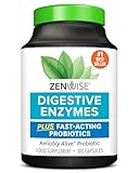 Zenwise Health Digestive Enzymes + Probiotics for Gut Health and Prebiotics Fibre Supplements for Digestion - 180 Count
