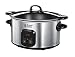 Russell Hobbs Olla de Cocción Lenta Maxicook - Capacidad 6 L, 8 Raciones, 3 Temperaturas, Temporizador Digital, Cazuela de Aluminio, Revestimiento Antiadherente, Tapa de Cristal, Plata - 22750-56