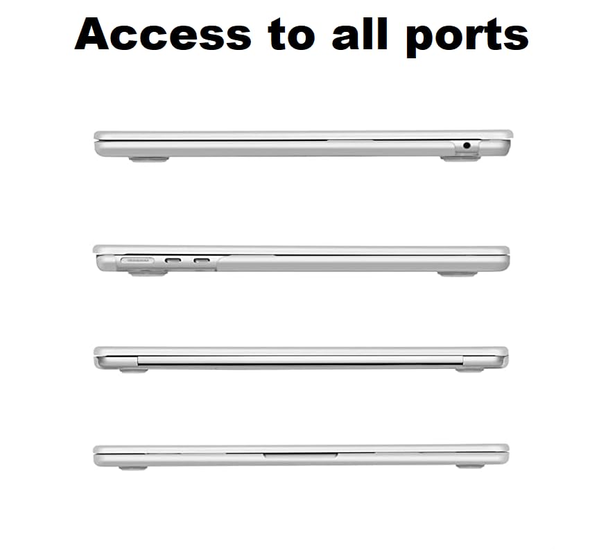 Image of Midkart Case Compatible with MacBook Air 13.6 inch M5 M4 M3 M2 Release 2026-2022 A3449 A3240 A3113 A2681 Touch ID Hard Shell Cover Keyguard Dust Plugs for MacBook Air 13 inch Case, Frost White