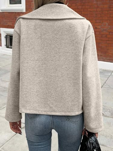 Chic Light Grey Casual Jacket for Women - Perfect for Fall and Winter Adventures! - Image 3