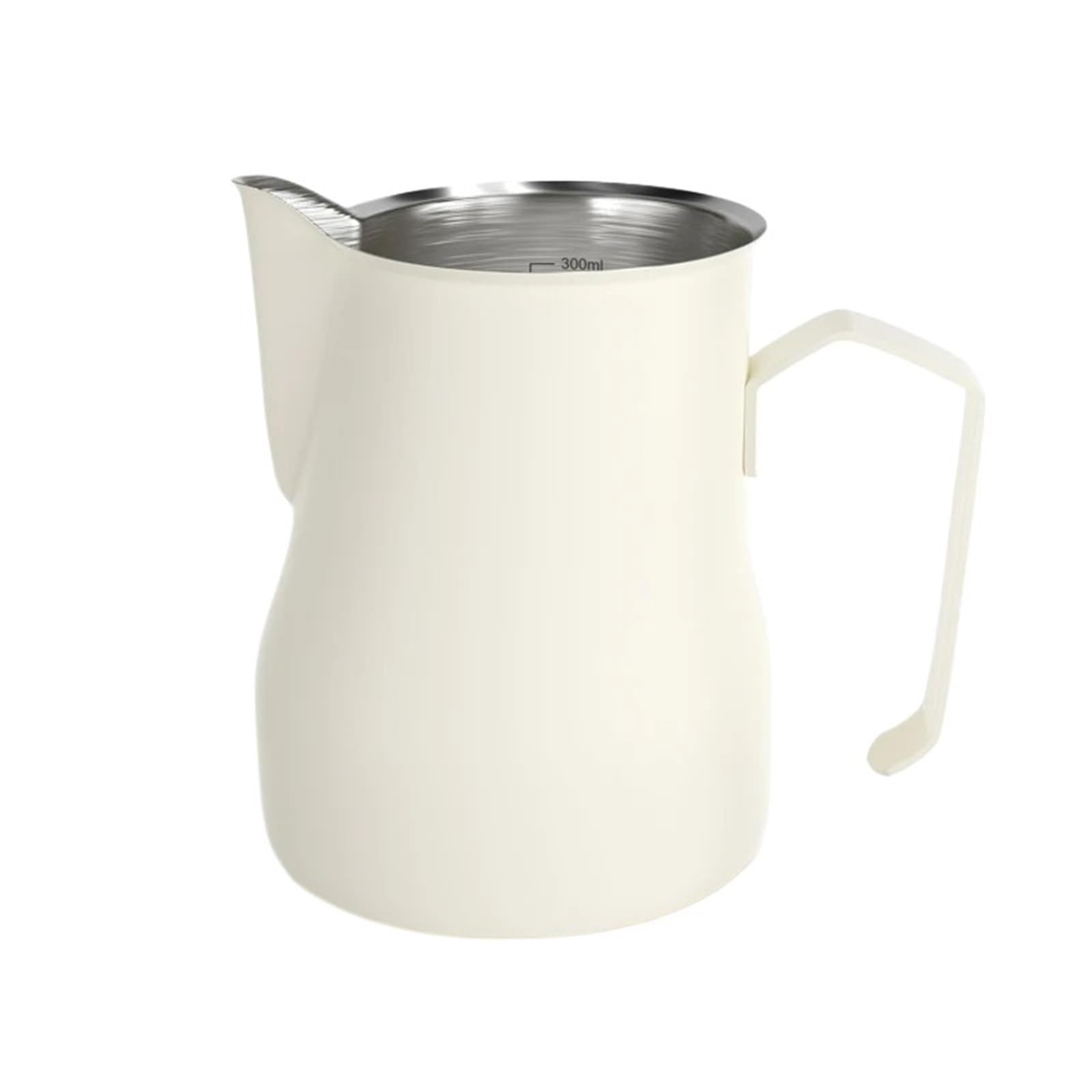 Jarra de espuma leche acero inoxidable, 2 uds., 350/500ML, jarra café con for Espresso, Latte Art, vapor Barista Para Espumar(White 500ml)