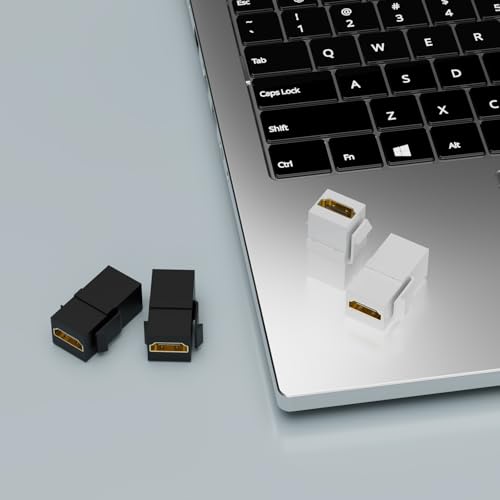 BERLAT HDMI Keystone conector hembra 4K 6 unidades negro miniatura 3
