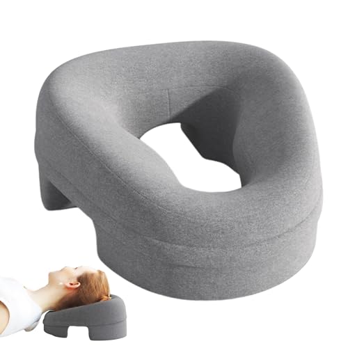 Almohada boca abajo: almohada para dormir boca abajo, soporte cervical ergonómico, oreja alargada contorneada, cómodo cojín de descanso para uso familiar, relajación en la cama en el pero