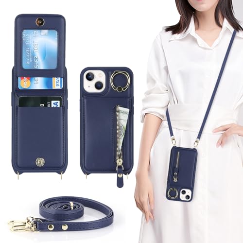 Zouzt for iPhone 13 Mini Case with Cord and Card Holde