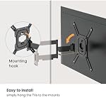 GPlus+ Support mural TV à mouvement complet pour la plupart des téléviseurs de 23 à 65 pouces, support mural TV premium avec design parfait centré sur un seul montant, VESA max 400x400mm jusqu'à 77 LBS/35Kg, LPA81-441