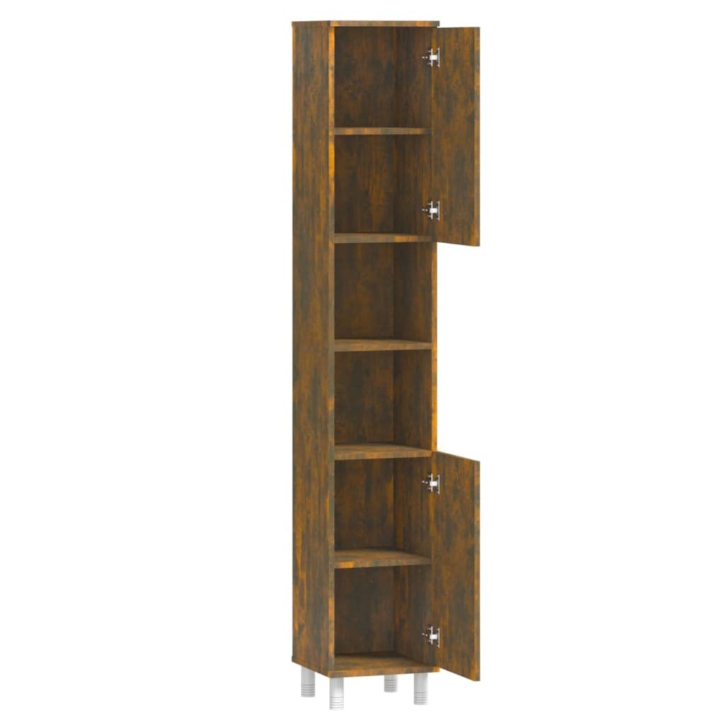 Generisch Badezimmerschrank，Badezimmer，moderner Badschrank zur vertikalen Aufbewahrung von Handtüchern，Kosmetik und Pflegeprodukten (Smokedoak)