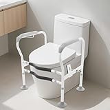 Support de toilette, aide au relèvement des toilettes, avec grands tapis antidérapants, réglable en largeur et en hauteur, pour personnes âgées handicapées