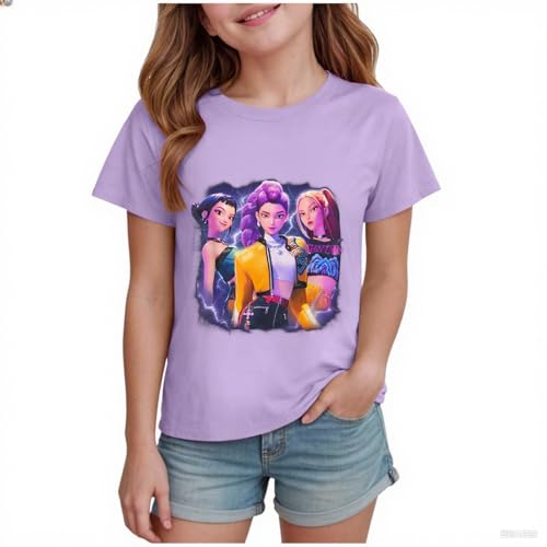 D-Demon H-Hunters Christmas Tshirt for Girls Kids Top Graphic T-Shirt Tops Vintage Y2k H-Huntrix H-Huntr/X Hip Hop Graphic Shirts Fashion Clothing Outfits for Christmas Halloween Dress Up