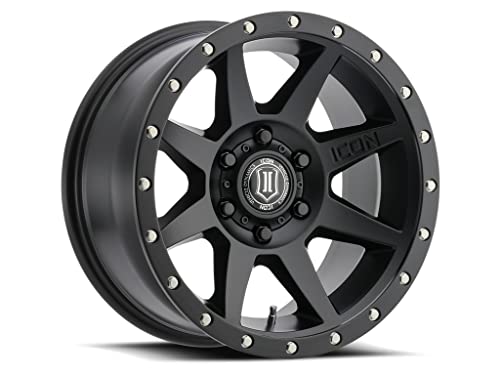 ICON Alloys Rebound, Satin Black, 17 x 8.5/6 x 5.5, 0mm Offset, 4...