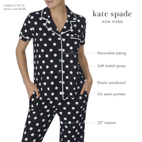 Image of kate spade new york Short Sleeve Cropped Pant PJ Set