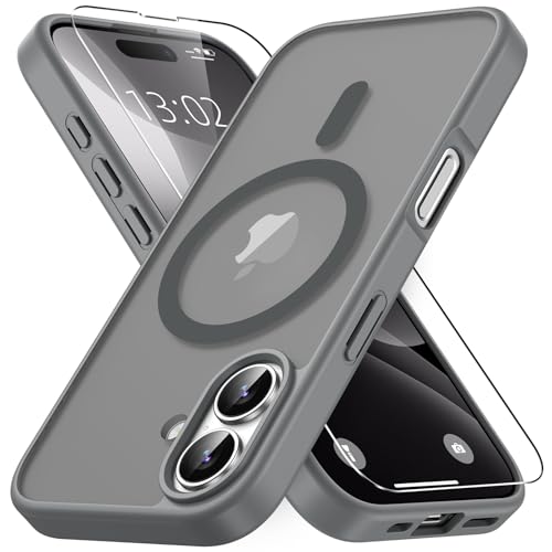 Coque iPhone 16 anti-choc gris titane avec protection écran pour le quotidien urbain
