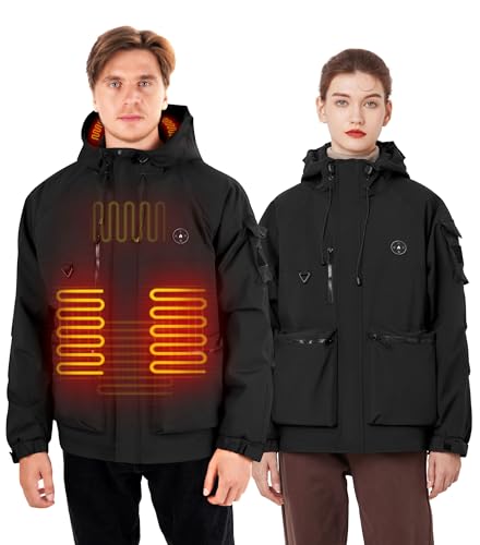 Chaqueta térmica invierno hombre impermeable contra frío extremo batería 7.4V