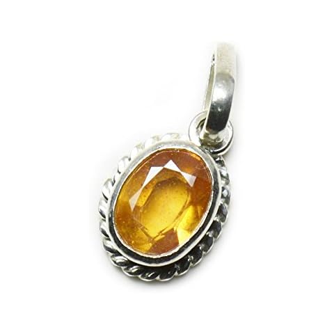 Colgante de zafiro amarillo natural en plata de ley 92.5 Cover
