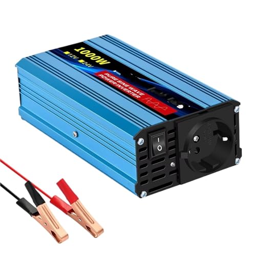 UAGFDFF Inversor Inversor De 1000W CC 12V A CA 220V 50Hz Transformador Solar Convertidor De Onda Sinoidal Pura con Pantalla LED Enchufe ropeo Inversor de Coche(1000W)