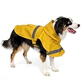 Guiding Star Dog Raincoat for Small Medium Large Dogs Waterproof Dog Coat with Hooded, Rain Jacket with Reflective Strip Yellow S/M
