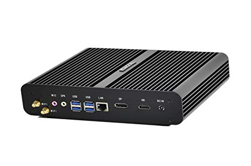 Image of KINGDEL NC860 Fanless Mini PC, Powerful Mini Computer, Core i7 8th Gen. CPU, 16GB DDR4 RAM+512GB NVMe SSD, 4K:4096x2304, HD+DP, Gigabit Ethernet, WiFi+BT, Silent Working