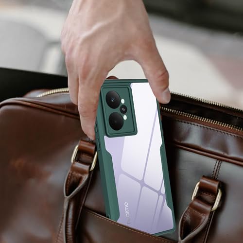 Image of A rtistque Clear Hard Transparent Acrylic Armor Anti-Drop Shockproof TPU Edge Back Cover Case for Realme 15 Pro 5G - Green