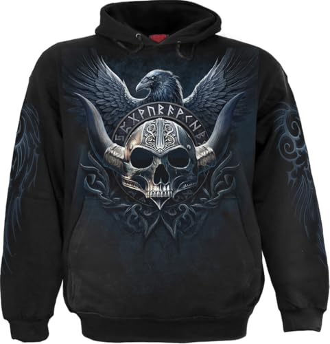 Sweat à capuche noir regular Spiral Odin's Warrior sweat-shirt haut de gamme pour homme
