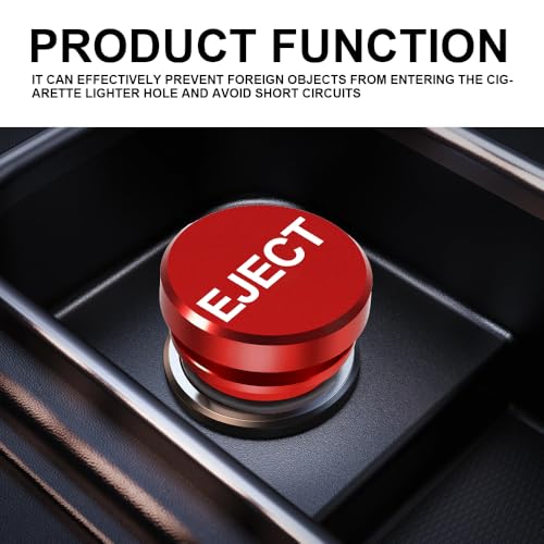 Image of Cigarette Lighter Plug Cover, Dustproof Car Cigarette Lighter Plug Parts, Standard 12 Volt Power Source Cigarette Lighter Plug, Aluminum Plugs Cover Decoration for Most Vehicles