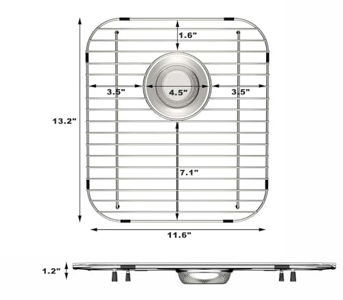 Rejilla para fregadero de cocina universal acero inox 13.2x11.6 miniatura 3